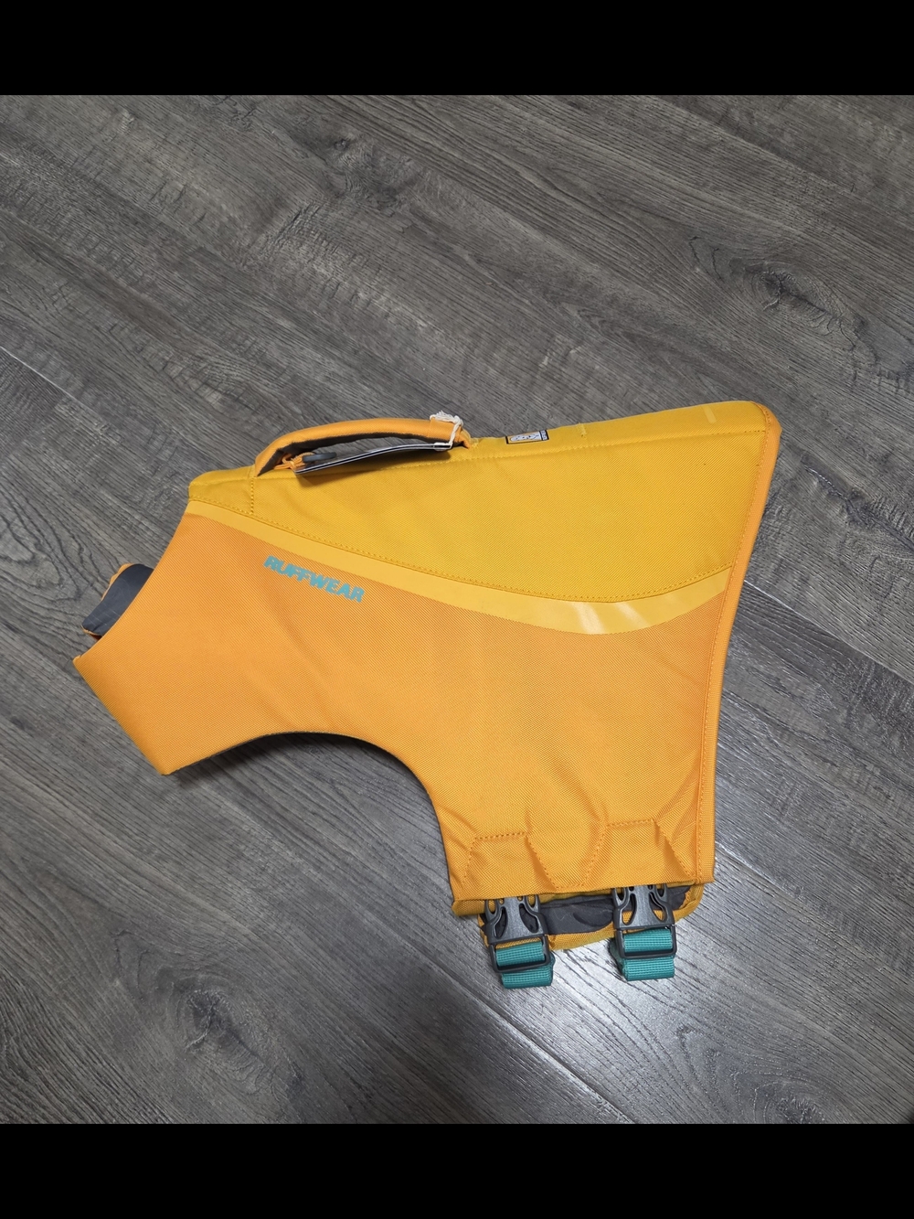 Ruffwear Kids Bright Orange Swim Coverup with Teal Buckles